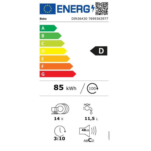 Dishwasher BEKO DIN36430