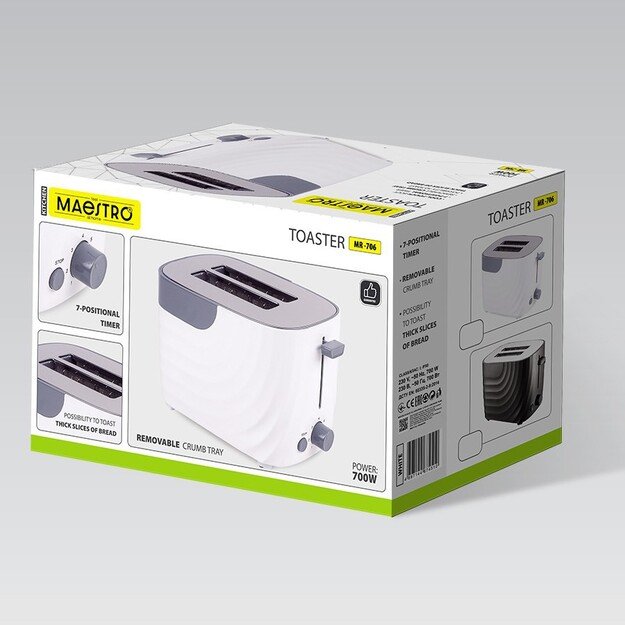 Maestro MR-706-White Toaster White 1