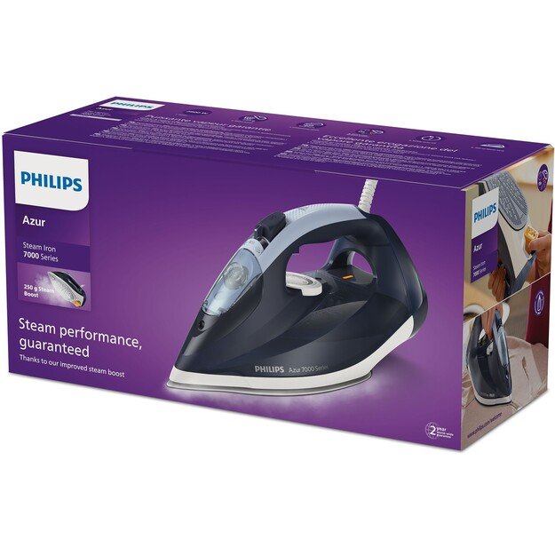 Philips 7000 series DST7030/20 iron Dry & Steam iron SteamGlide Plus soleplate 2800 W Blue 1
