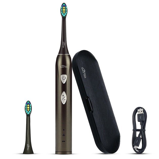 MEDIATECH MT6510 SONIC WAVECLEAN - Sonic toothbrush with 2 duPont heads equipped box battery 9