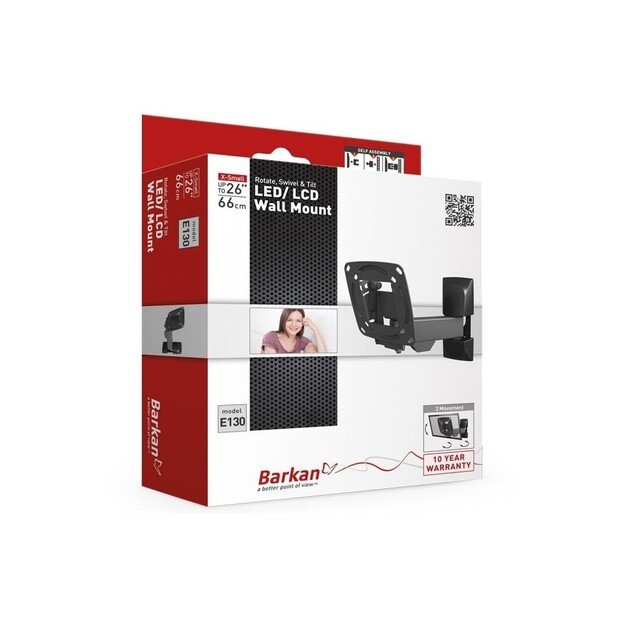 BARKAN E130.B 13 -29  TV 3 lankstų, sieninis, juodas 1