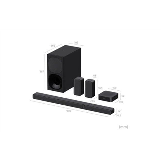 Sony | HT-S40R 5.1ch Home Cinema Soundbar with Wireless Rear Speakers | Black | No | USB port | Wi-Fi | Bluetooth | Wireless con