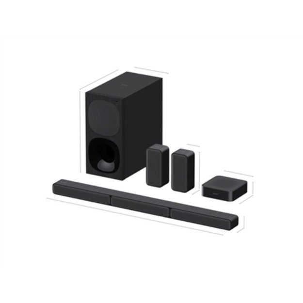 Sony | HT-S40R 5.1ch Home Cinema Soundbar with Wireless Rear Speakers | Black | No | USB port | Wi-Fi | Bluetooth | Wireless con 1