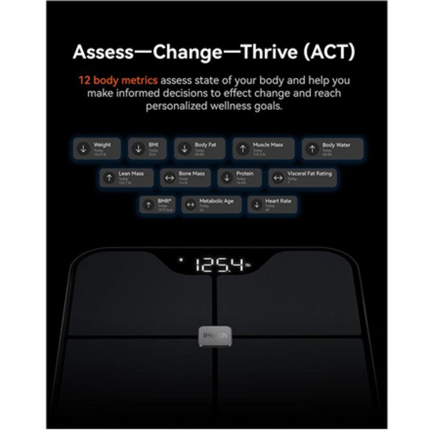 iHealth | Wireless Body Composition Scale | Nexus Pro | Maximum weight (capacity) 181 kg | Body Mass Index (BMI) measuring | Bla 2