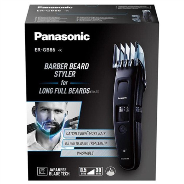 Panasonic | Beard trimmer | ER-GB86-K503 | Cordless | Number of length steps 57 | Step precise 0.5 mm | Black 8