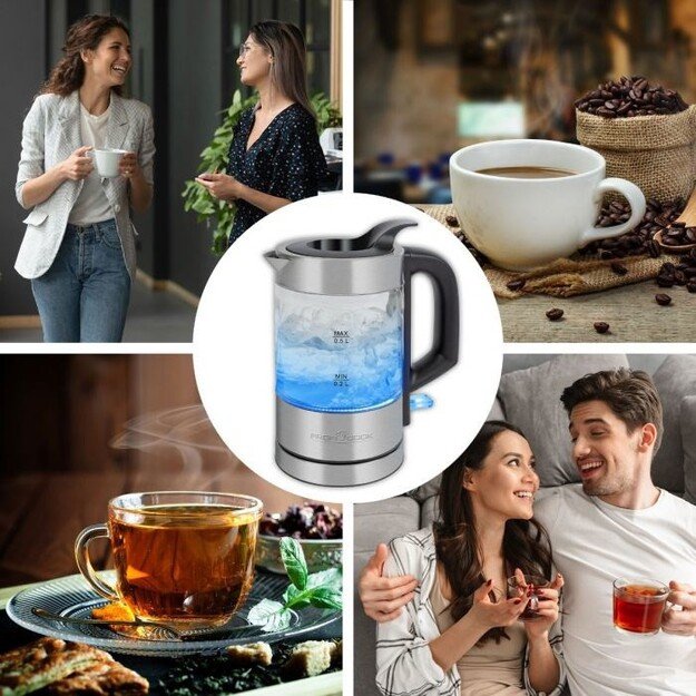 ProfiCook PC-WKS 1228 G electric kettle 0.5 L 1100 W Stainless steel, Transparent 1