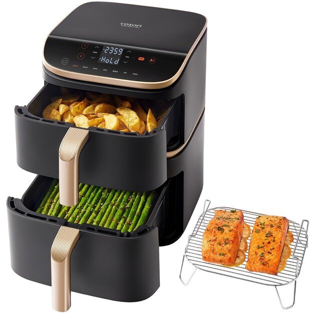 Cosori Turbo Tower Pro Smart Single 10.8 L Stand-alone 2630 W Hot air fryer Black, Gold 2