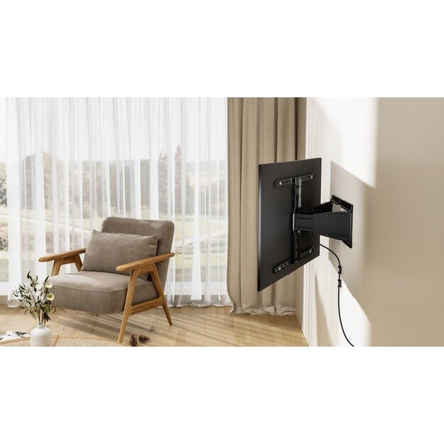 Gembird WM-90ST-02 Full-motion TV wall mount, 43&rdquo;-90&rdquo;, black 2