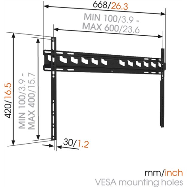 Vogels | Wall mount | MA4000-A1 | Fixed | 40-80   | Maximum weight (capacity) 80 kg | Black