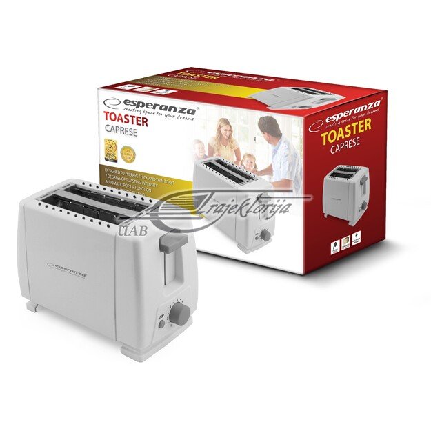 Toaster Esperanza Caprese EKT001 (600W, white color)
