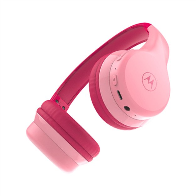 Motorola JR300 - wireless Headphones with Kids’ Safe Volume Limit, pink
