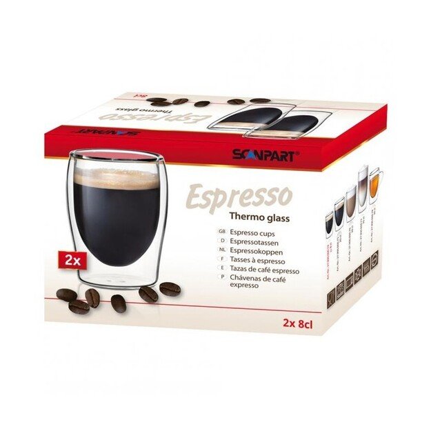 SCANPART ESPRESSO dvigubo stiklo stiklinės 2 x 80 ml