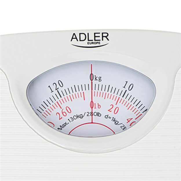 Adler | Mechanical bathroom scale | AD 8151w | Maximum weight (capacity) 130 kg | Accuracy 1000 g | White 1