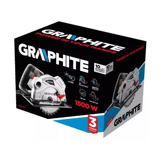 Circular saw 1500W Graphite circular saw blade 185 mm 1