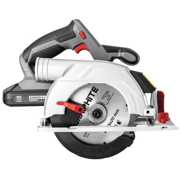 Energy+ 18V Cordless Circular Saw, Li-Ion, 165 x 20 mm Blade, Without Battery 12