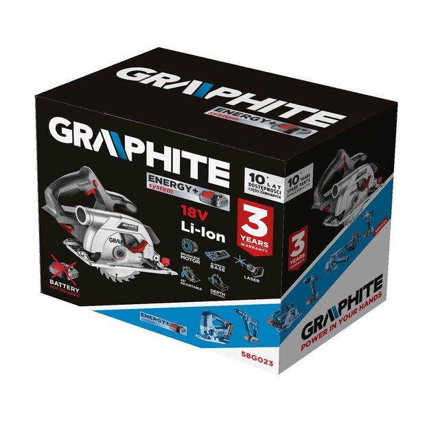 Energy+ 18V Cordless Circular Saw, Li-Ion, 165 x 20 mm Blade, Without Battery 3