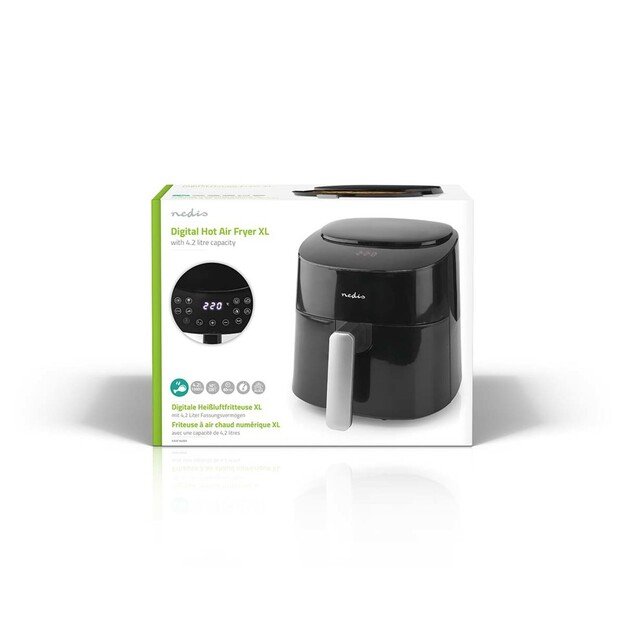 Nedis KAAF160BK fryer Single 4.2 L Stand-alone 1300 W Hot air fryer Black 6
