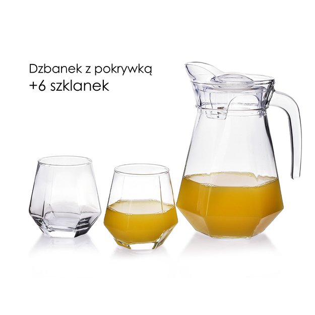 ADEL Komplet dzbanek i 6 szklanek       1,4L 6x330ml