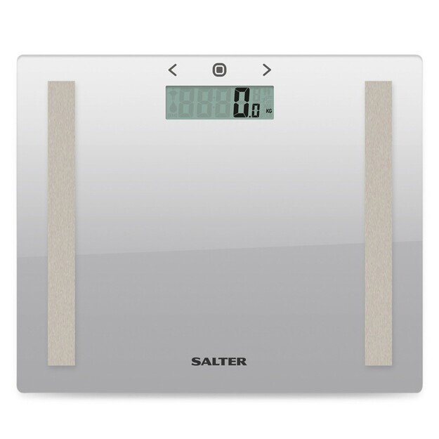 Salter 9113 SV3RAREU16 Compact Glass Analyser Bathroom Scales - Silver