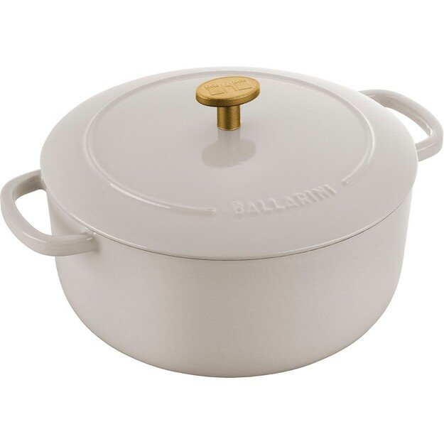 Ballarini Bellamonte Round Cast Iron Pot - 3 ltr, Ivory