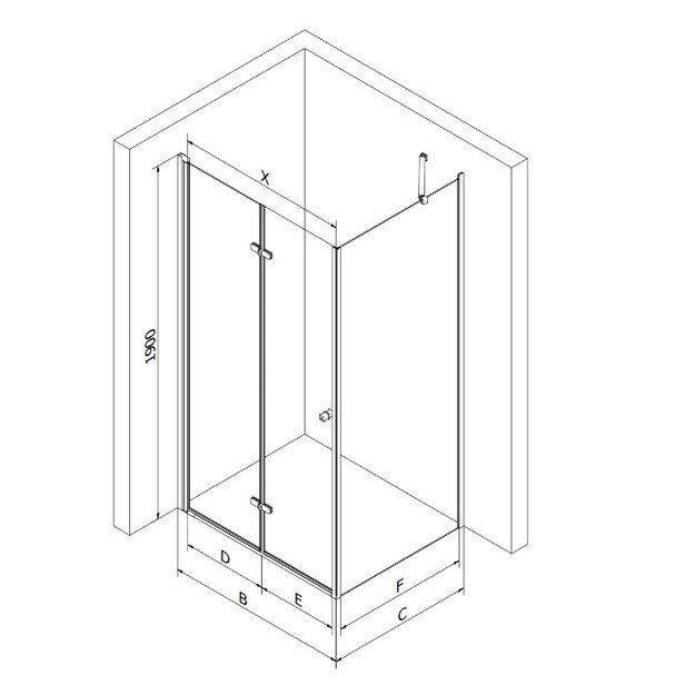 MEXEN Lima 90x90 cm, black mat 2