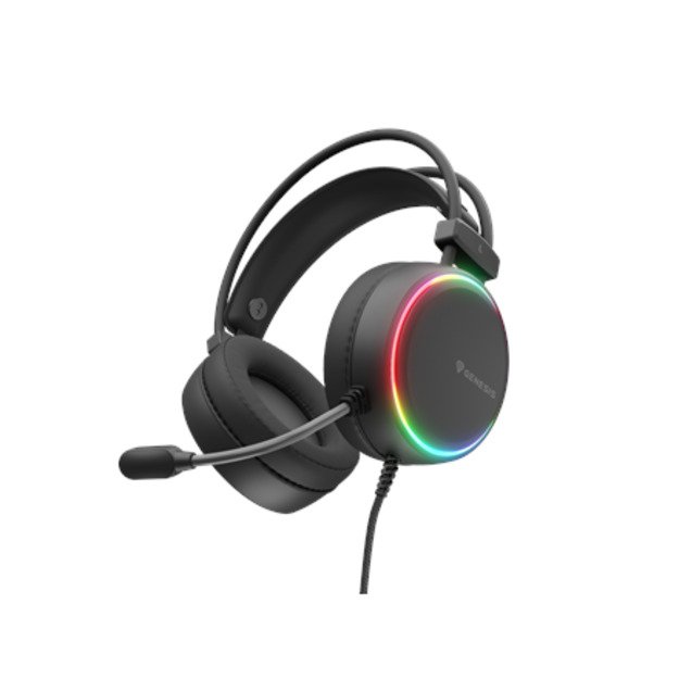 GENESIS NEON 613 G2 RGB OVER-EAR HEADPHONES WITH MICROPHONE BACKLIGHT BLACK