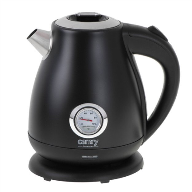 Camry | Kettle with a thermometer | CR 1344 | Electric | 2200 W | 1.7 L | Stainless steel | 360&deg; rotational base | Black