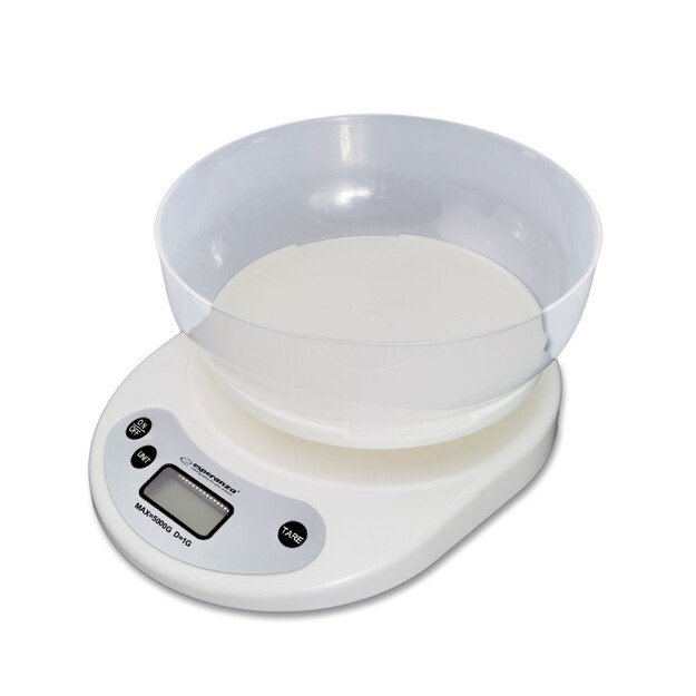 Esperanza EKS007 Kitchen scale with a bowl. White Electronic kitchen scale 2