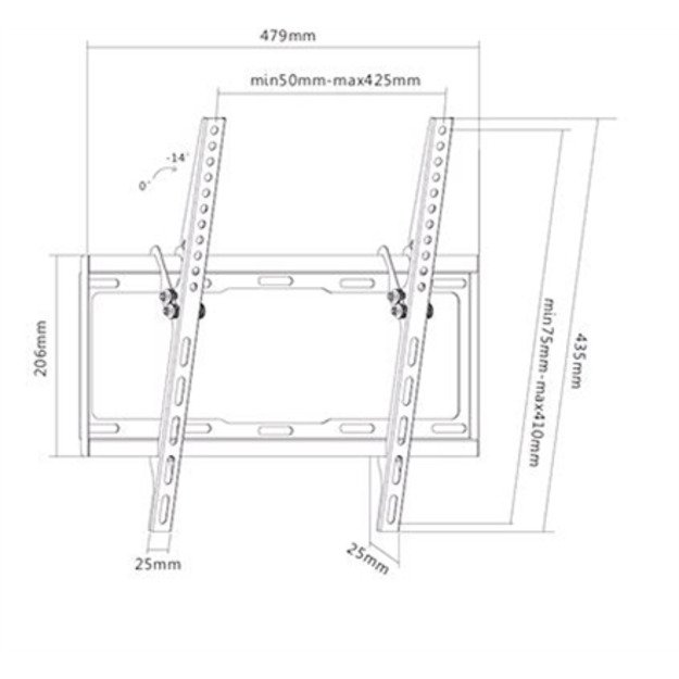 Sunne | Wall mount | 32-55-ET | Tilt | 32-55   | Maximum weight (capacity) 35 kg | Black