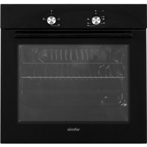 Simfer | Oven | 8004AERSP | 62 L | Electric | Manual | Mechanical control | Height 60 cm | Width 60 cm | Black