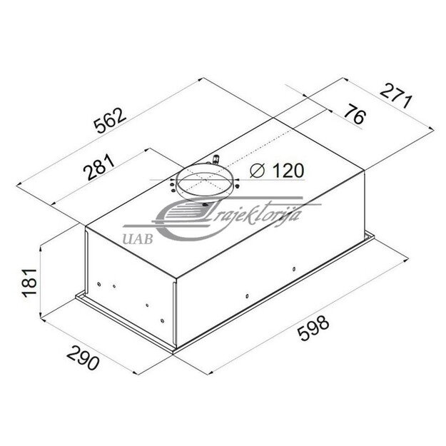 Cooker hood under-cabinet CIARKO SL-BOX Glass 60 Bia