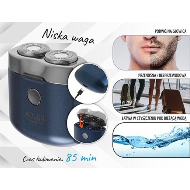 Golarka podr&oacute;żna USB ADLER AD 2937