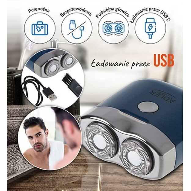 Golarka podr&oacute;żna USB ADLER AD 2937