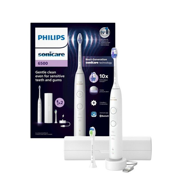 Philips Series 6500 HX7410/02 Rechargeable Sonic Electric Toothbrush