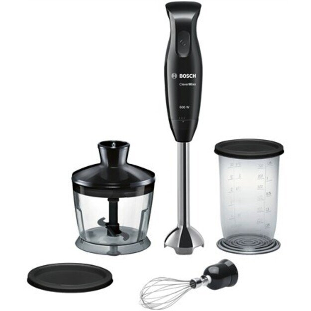 Bosch | Blender | CleverMixx MSM2650B | Hand Blender | 600 W | Number of speeds 12 | Chopper | Mini chopper | Black