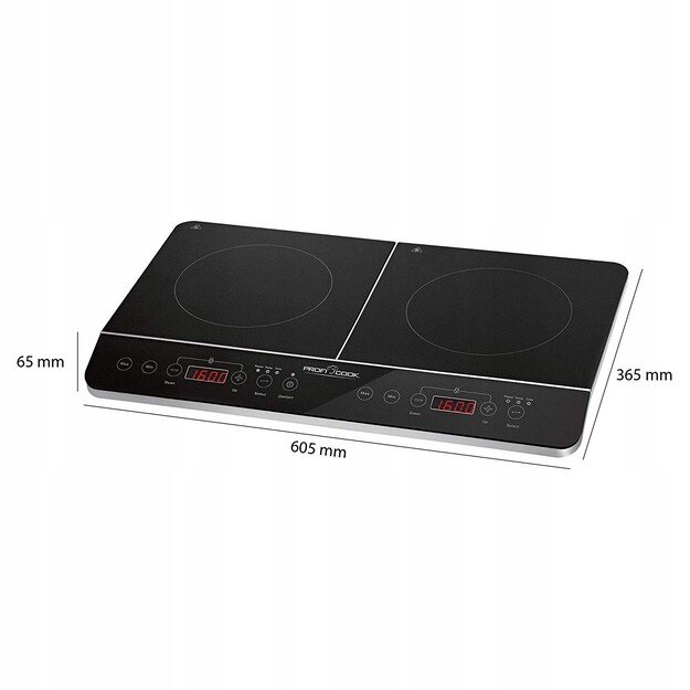 PROFI COOK PC-DKI 1067 induction cooker, 3500W, 2 cooking zones, black