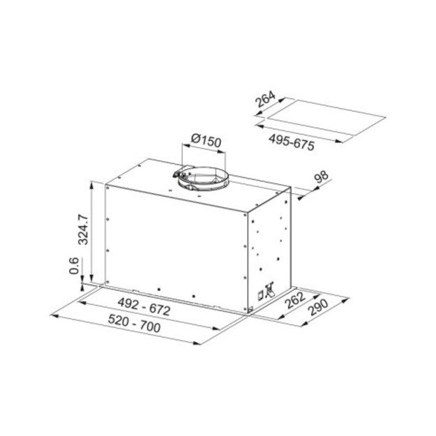 FRANKE BOX FLUSH EVO FBFE XS A52, nerūdijančio