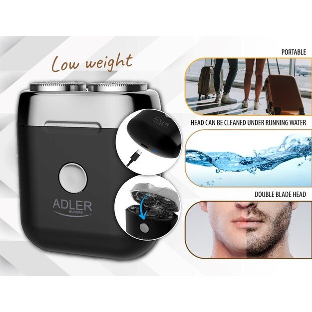 Adler | Travel Shaver | AD 2936 | Operating time (max) 35 min | Lithium Ion | Black