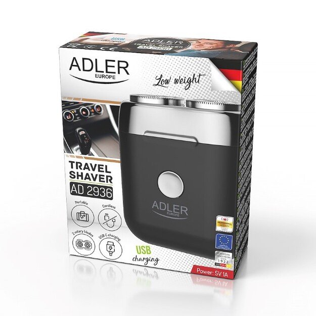 Adler | Travel Shaver | AD 2936 | Operating time (max) 35 min | Lithium Ion | Black