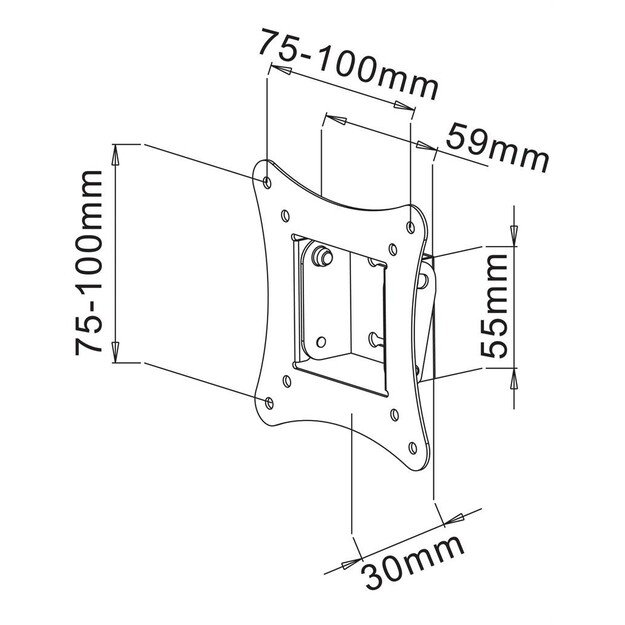 Techly ICA-LCD-900 TV mount 76.2 cm (30 ) Black