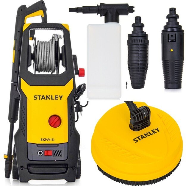 STANLEY SXPW16PE High Pressure Washer with Patio Cleaner (1600 W, 125 bar, 420 l/h) | Stanley 1600 W | 125 bar | 420 l/h