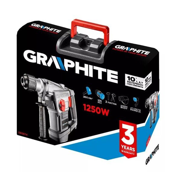 Graphite 58G874 rotary hammer 1250 W 450 RPM SDS Max