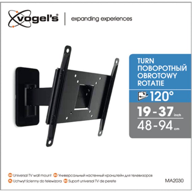 Vogels | Wall mount | MA2030-A1 | Full motion | 19-40   | Maximum weight (capacity) 15 kg | Black