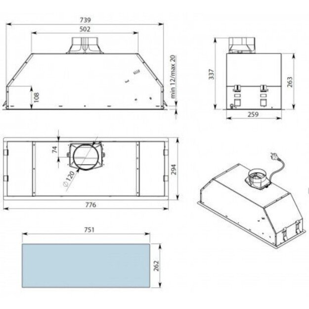 FALMEC GRUPPO INCASSO EVO70 / 70M8SR 70 cm 1