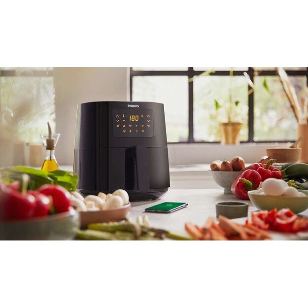 Philips 5000 series HD9255/60 fryer Single 4.1 L Stand-alone 1400 W Hot air fryer Black, Grey