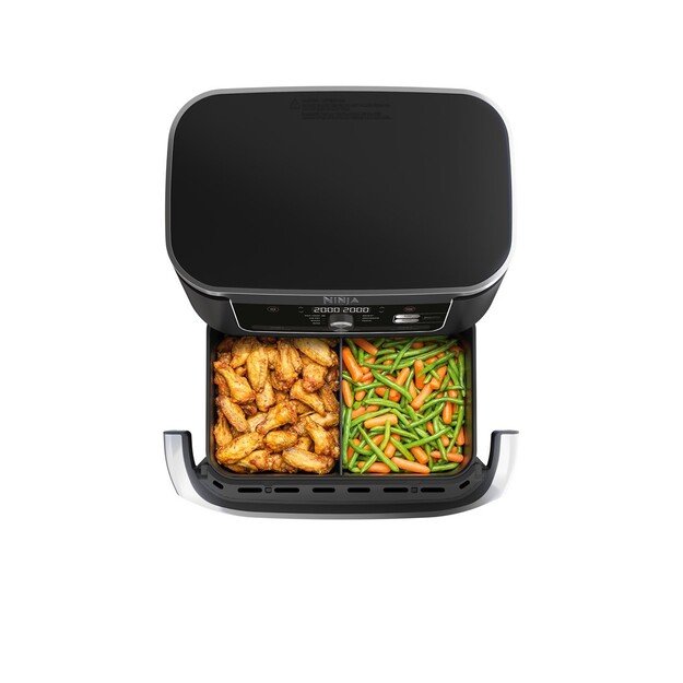 Ninja AF500EU fryer Double 10.4 L Stand-alone 2470 W Hot air fryer Black, Stainless steel