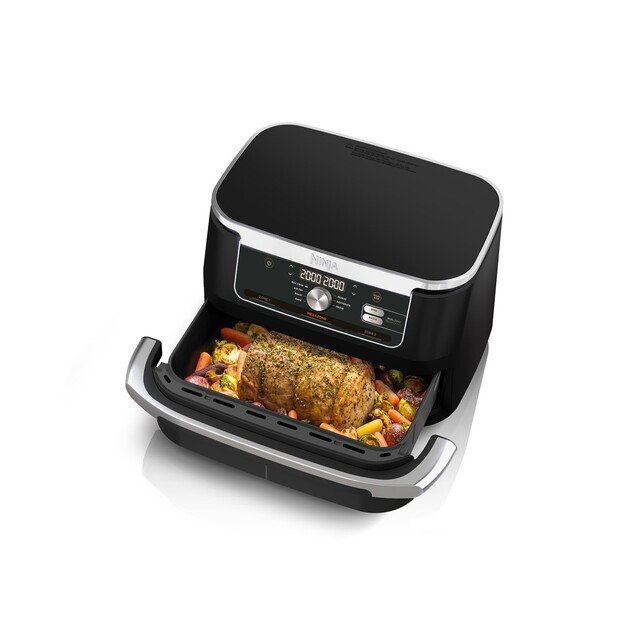 Ninja AF500EU fryer Double 10.4 L Stand-alone 2470 W Hot air fryer Black, Stainless steel