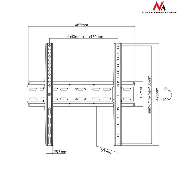 Mount wall for TV Maclean MC-748 (Wall - 55 , max. 35kg)