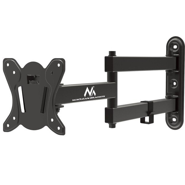 Maclean MC-417 Full Motion TV Monitor Wall Mount 13-32  30kg max. VESA 100x100 Black Powder Coated Universal Holder Bracket