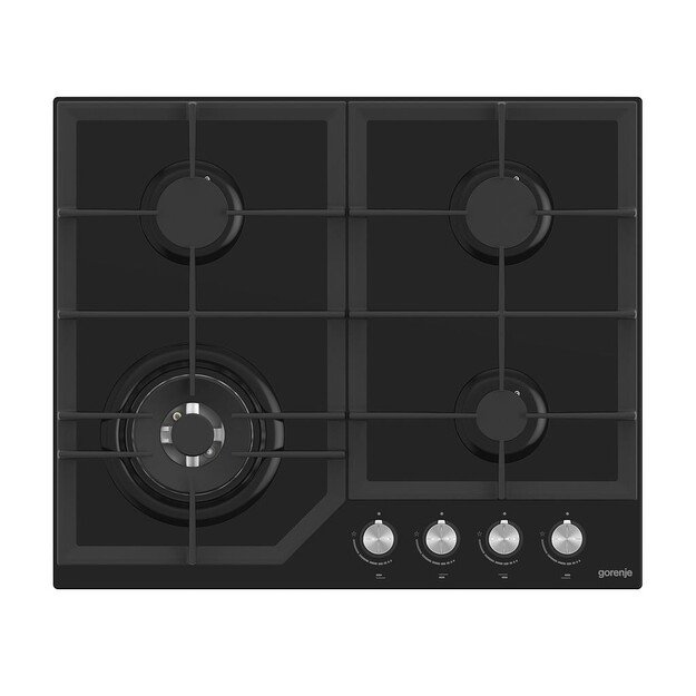 Gorenje Hob GTW641KB Gas on glass, Number of burners/cooking zones 4, Mechanical, Black